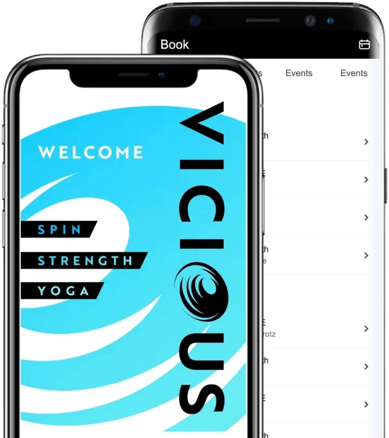 The Vicious app for booking classes in Medford, NJ
